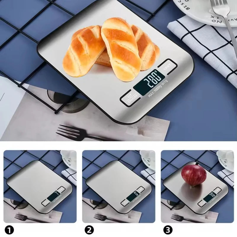 Sleek Digital Kitchen Scale with LED Display