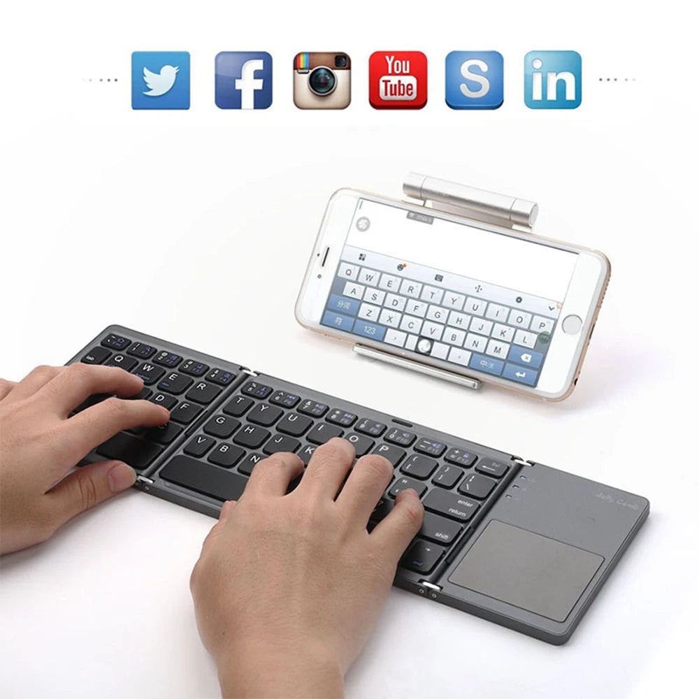 Foldable Bluetooth Keyboard with Touchpad
