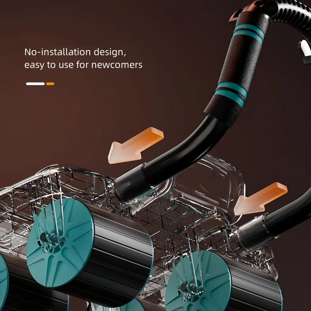 Automatic Rebound Six-Wheeled Abdominal Wheel