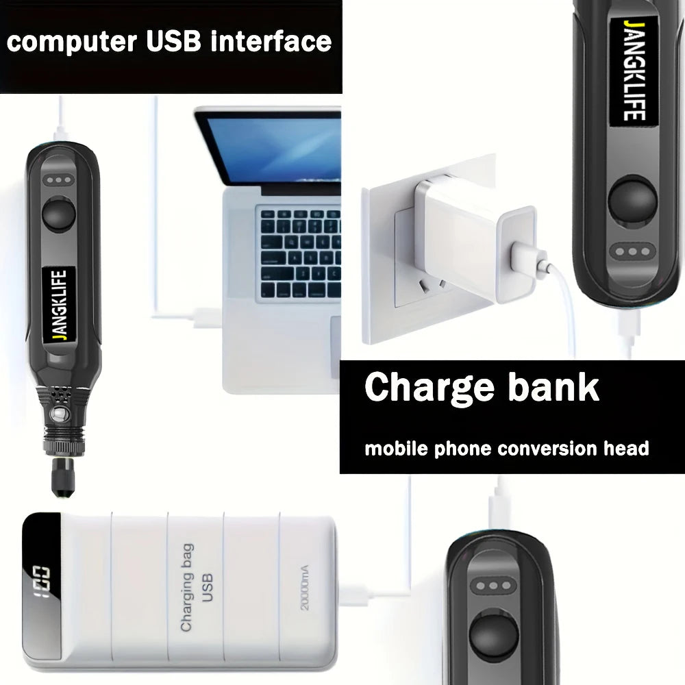 JANGKLIFE USB Cordless Rotary Tool Kit