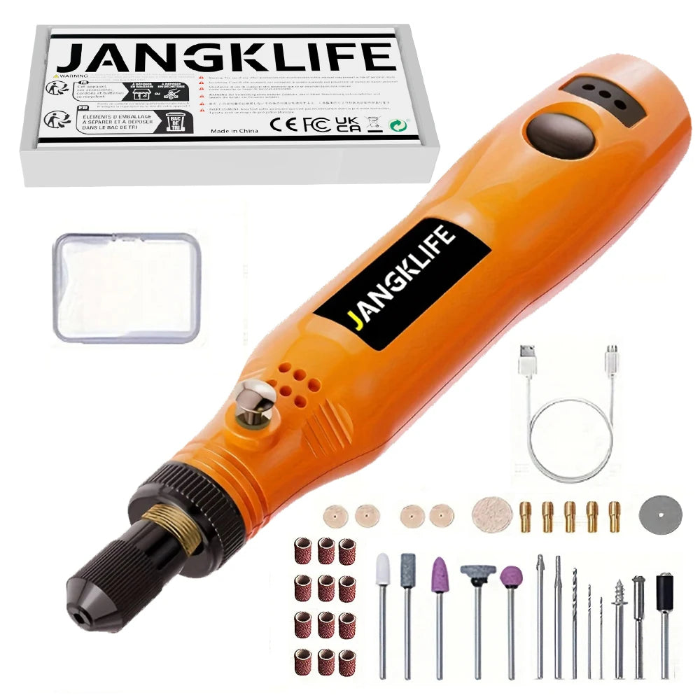 JANGKLIFE USB Cordless Rotary Tool Kit