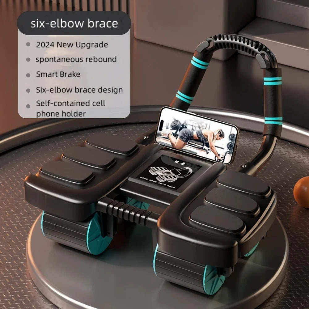 Automatic Rebound Six-Wheeled Abdominal Wheel