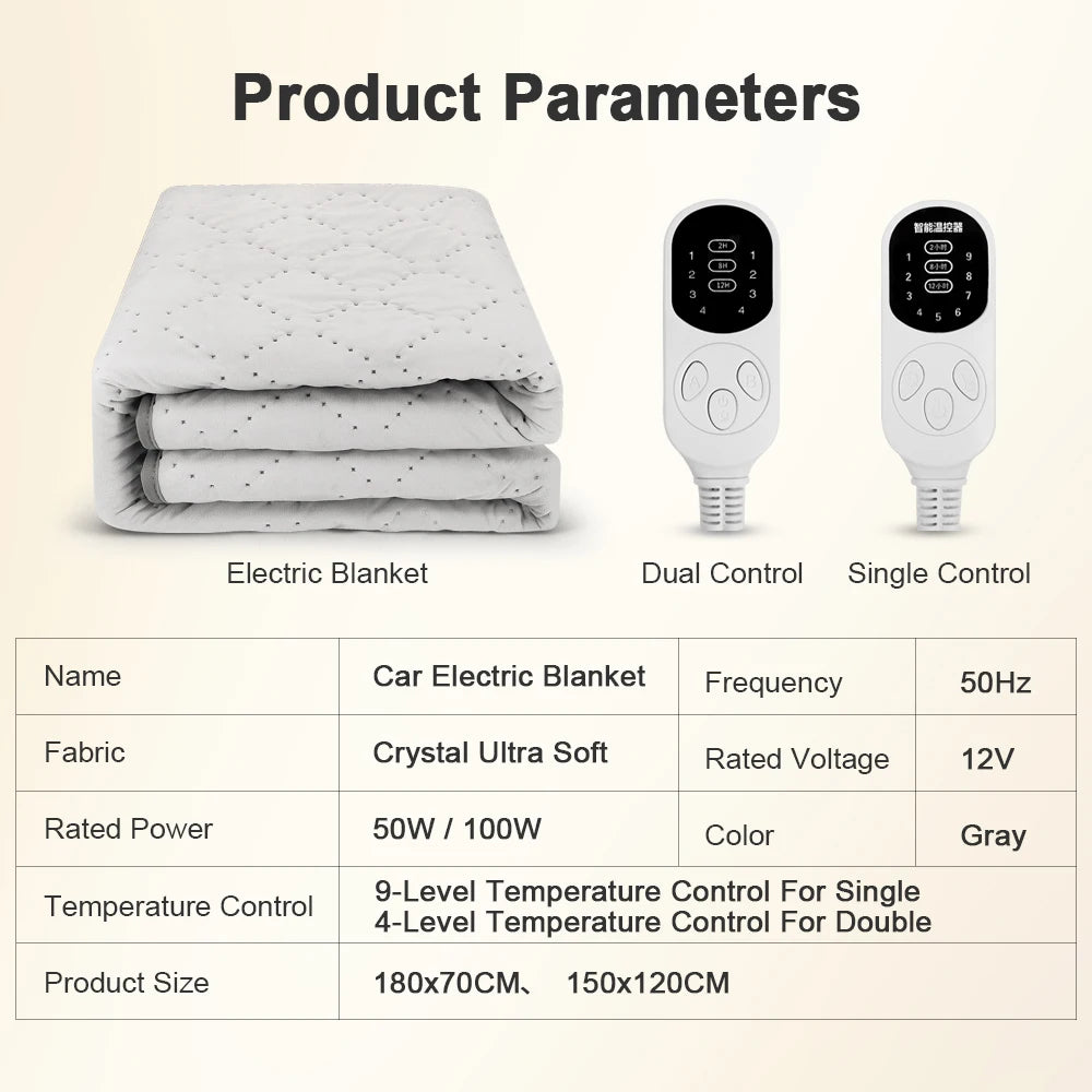 WSXTCUN 12V Electric Heating Blanket